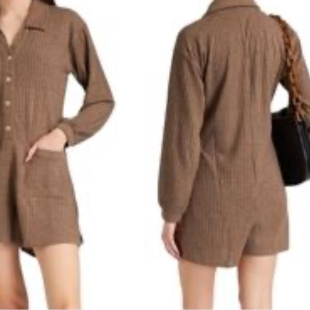 Onia Ribbed Knit Playsuit Jumpsuit M